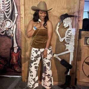 Abercrombie & Fitch Black and White Flare Pants